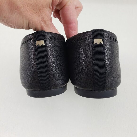 Birdies Starling Leather Loafer Flat Women 8 Black Laser Cut Slip On Casual Shoe - Picture 9 of 13